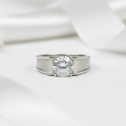 Brilliant Cut Diamond Option Men's Wedding Ring-Black Diamonds New York