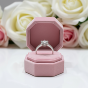 1.0 Ct 6.5mm Round Cut D Color Diamond Engagement Ring-Black Diamonds New York