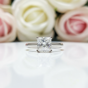 Princess Cut 1.0 Ct Sparkling Diamond Classic 4 Claw Engagement Ring-Black Diamonds New York