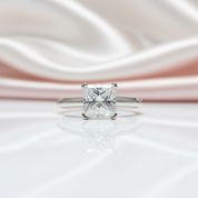 Princess Cut 1.0 Ct Sparkling Diamond Option Classic 4 Claw Engagement Ring-Black Diamonds New York