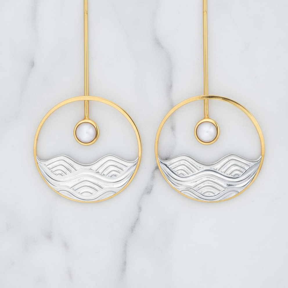 The Moonlight Dangle Earrings-Black Diamonds New York
