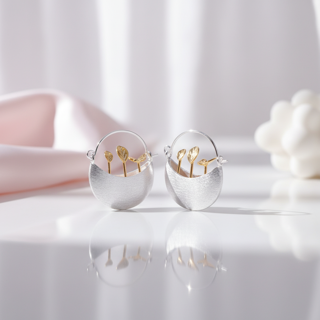 My Little Garden Dangle Earrings-Black Diamonds New York