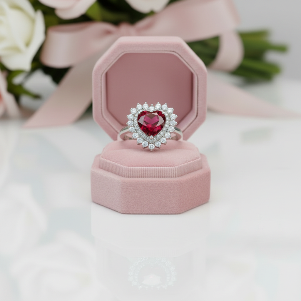 Ruby 925 Sterling Silver Ring-Black Diamonds New York