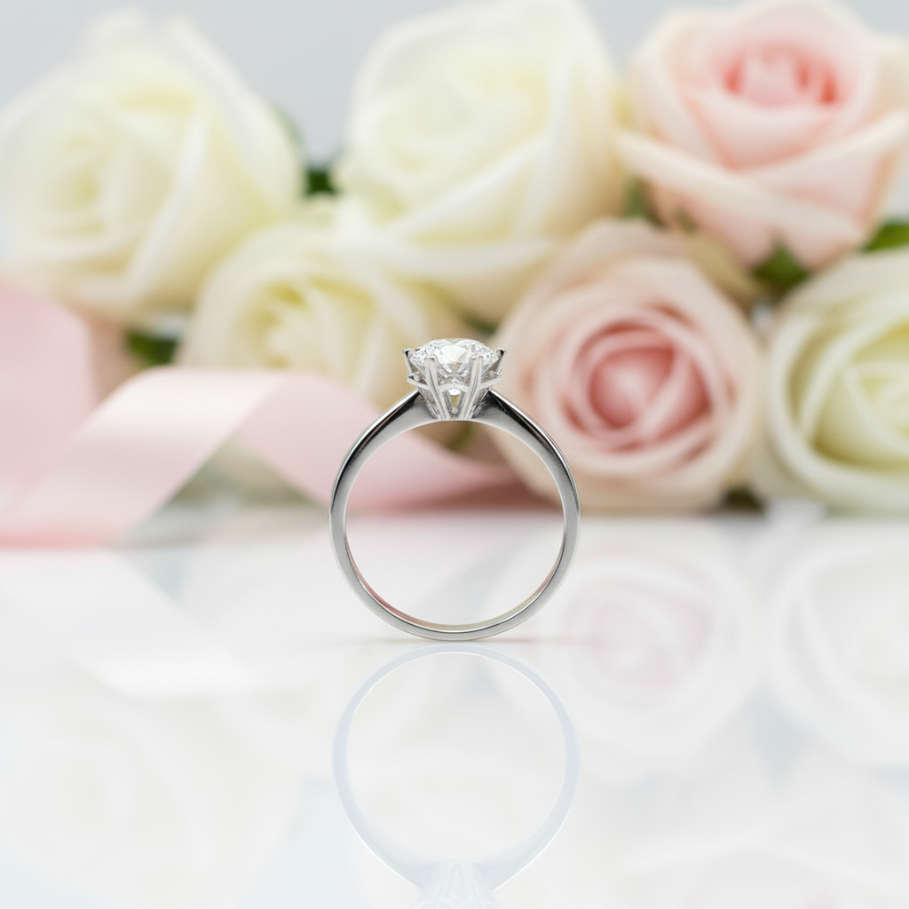 1.0 Ct Round Cut Diamond Option Snowflake Engagement Ring-Black Diamonds New York
