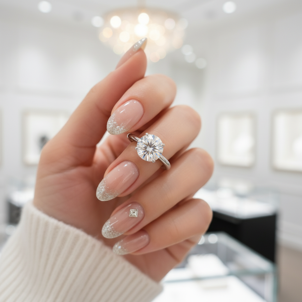 1.0 Ct Round Cut Diamond Snowflake Engagement Ring-Black Diamonds New York