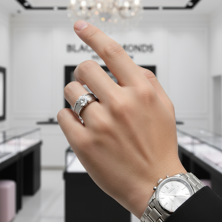 Brilliant Cut Diamond Men's Wedding Ring-Black Diamonds New York