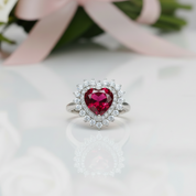 Ruby 925 Sterling Silver Ring-Black Diamonds New York