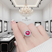Ruby 925 Sterling Silver Ring-Black Diamonds New York