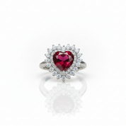 Ruby 925 Sterling Silver Ring-Black Diamonds New York