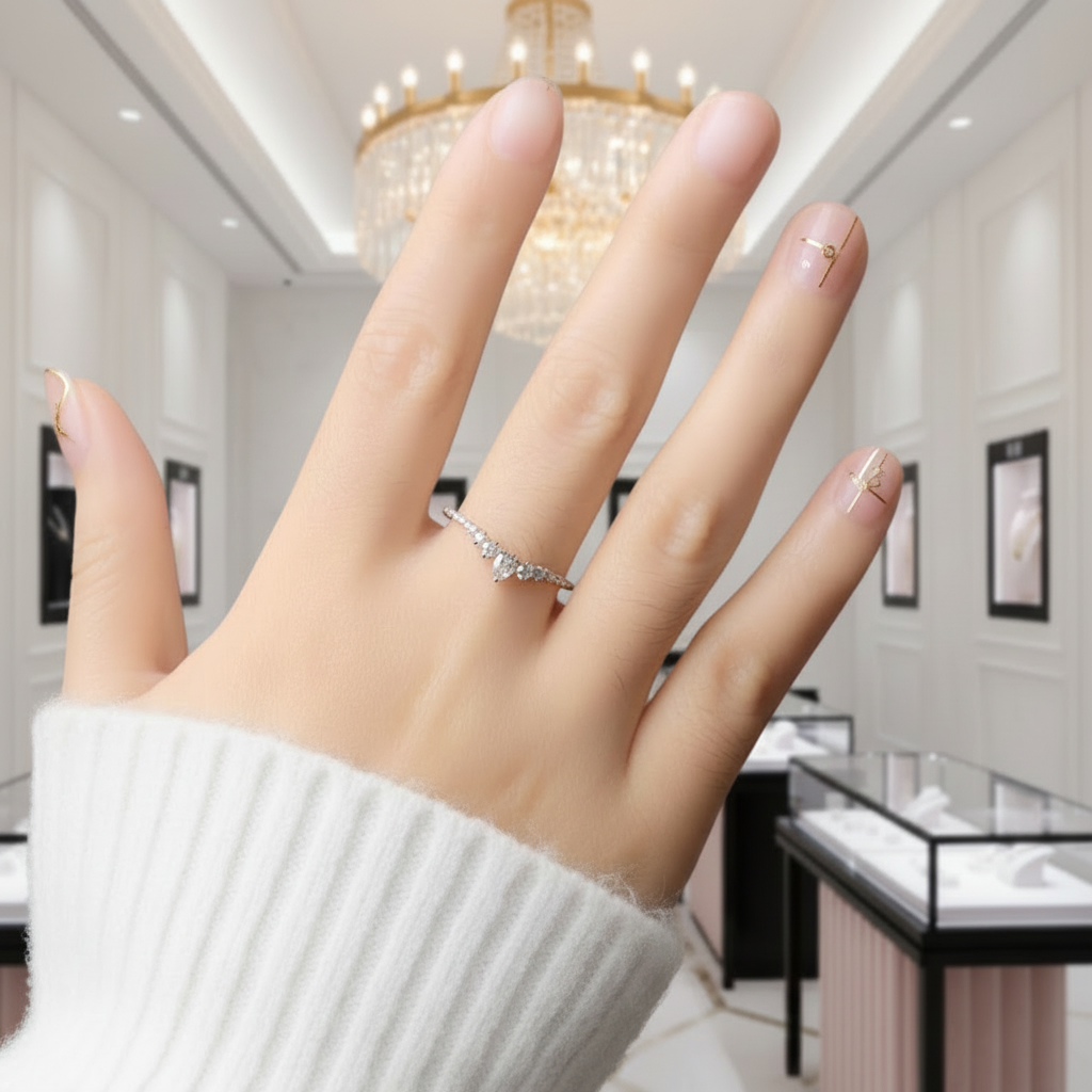 14k Rose Gold Diamond Option Stackable Wedding Band-Black Diamonds New York