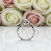 1.0 Ct 6.5mm Round Cut D Color Diamond Engagement Ring-Black Diamonds New York