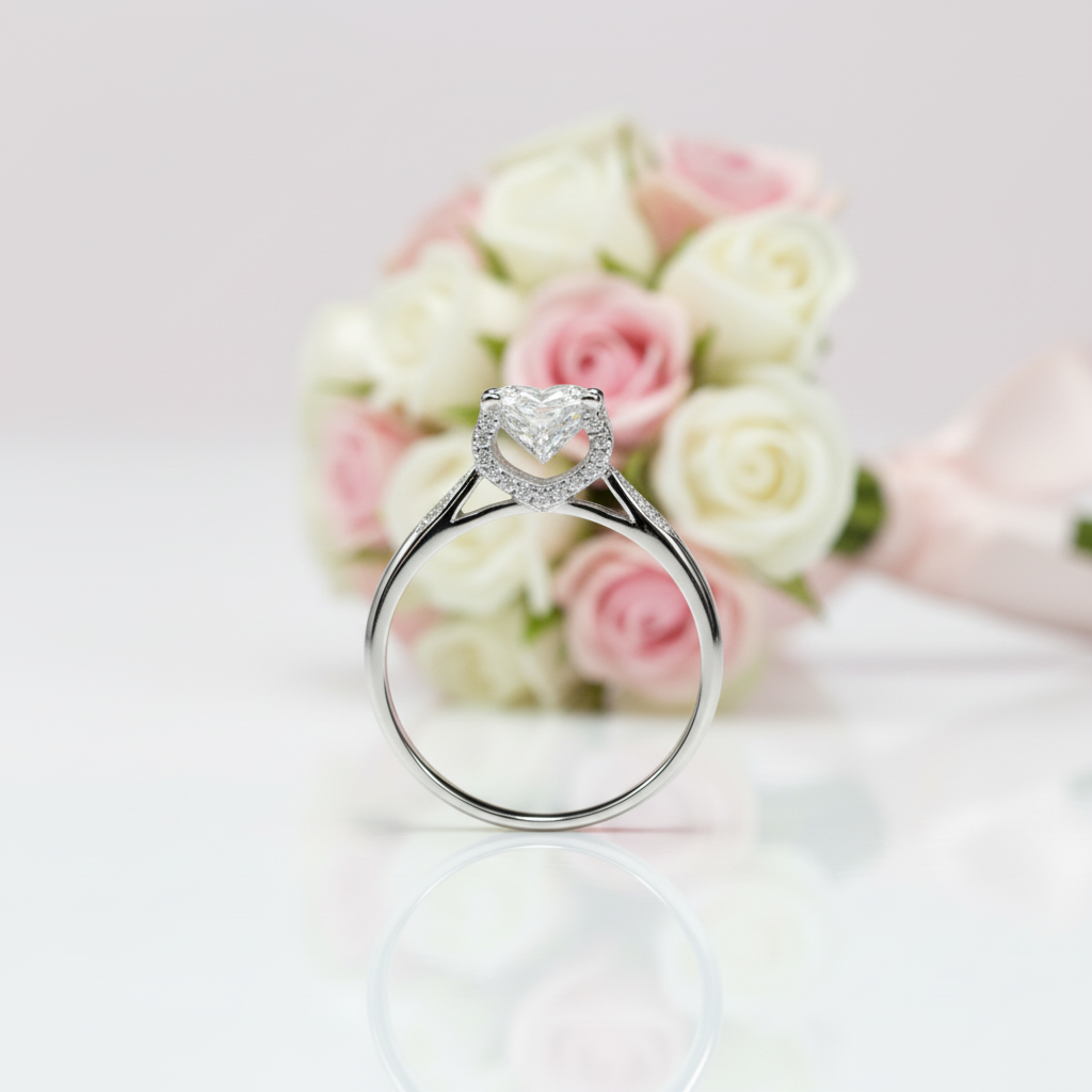Round Cut D Color Diamond Option Swallowtail Cow Head Engagement Ring-Black Diamonds New York