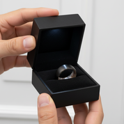 8mm Tungsten Steel Shell And Antler Inner Wedding Band-Black Diamonds New York
