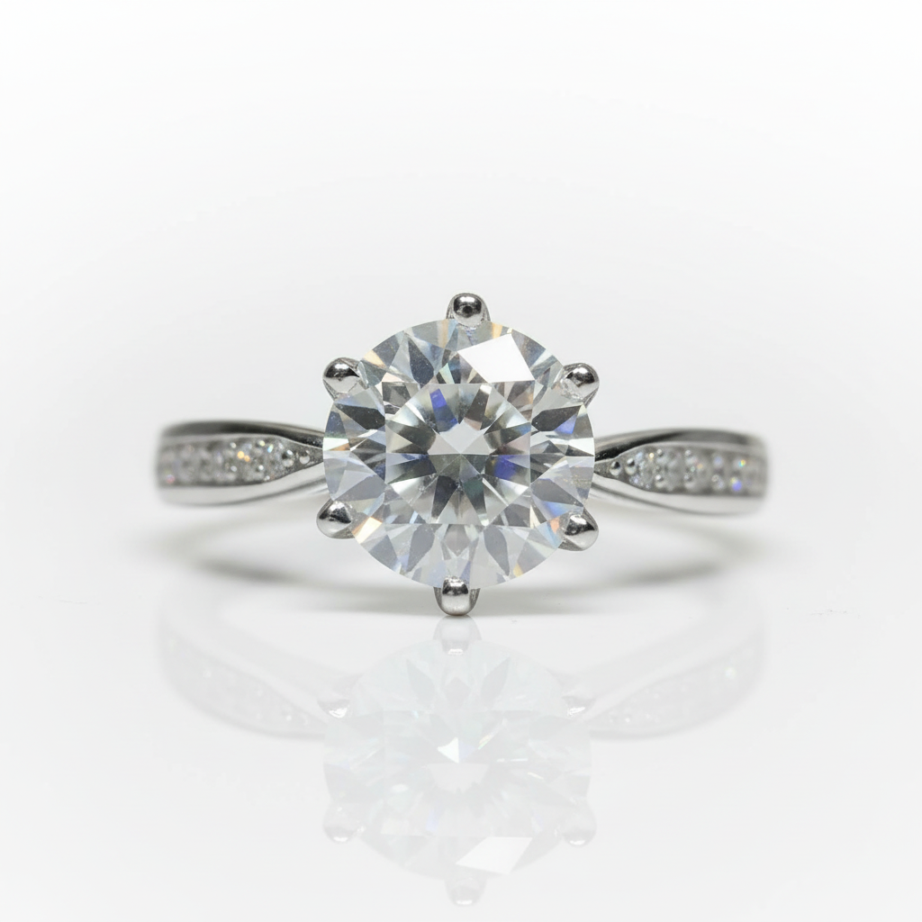 1.0 Ct Round Cut Diamond Option Engagement Ring-Black Diamonds New York