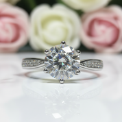 1.0 Ct Round Cut Diamond Engagement Ring-Black Diamonds New York