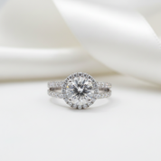 2 Carat Round Cut Diamond Option Split Shank Engagement Ring-Black Diamonds New York