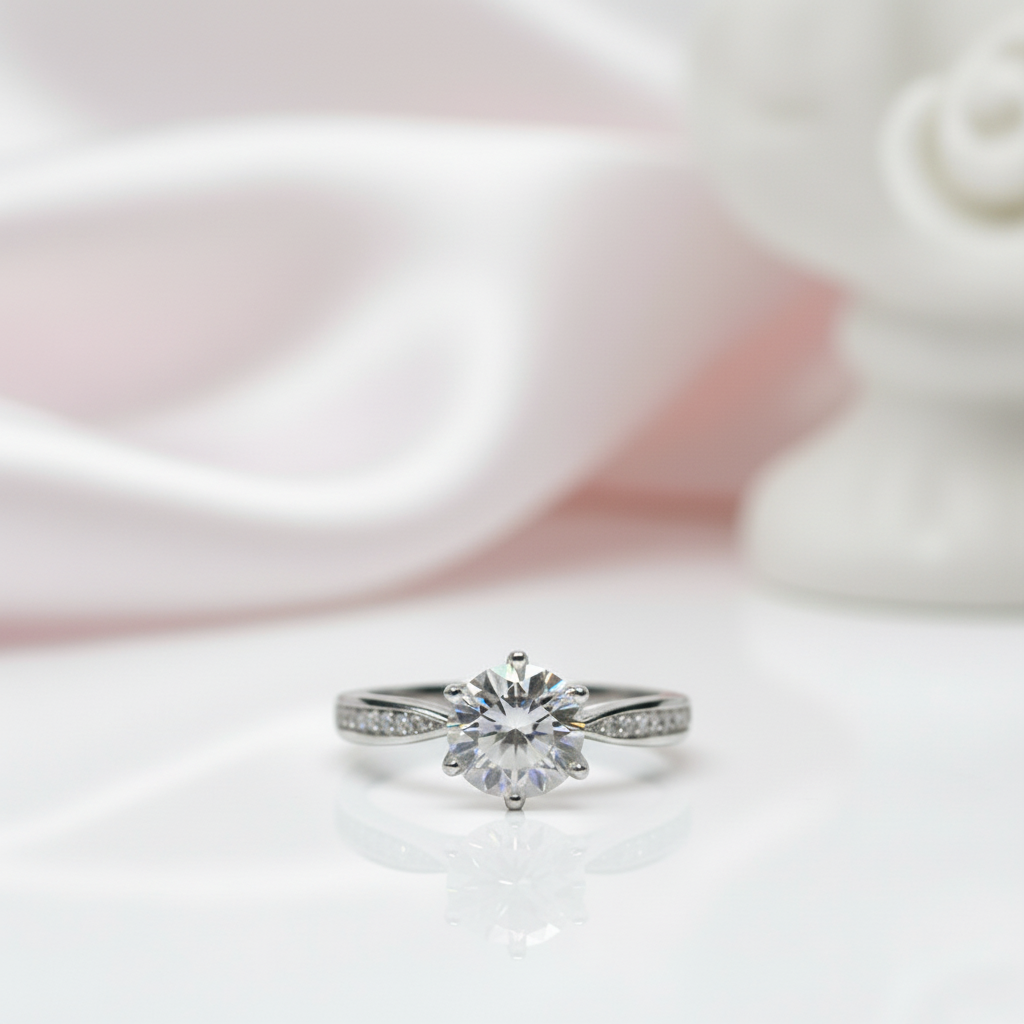 1.0 Ct Round Cut Diamond Option Engagement Ring-Black Diamonds New York