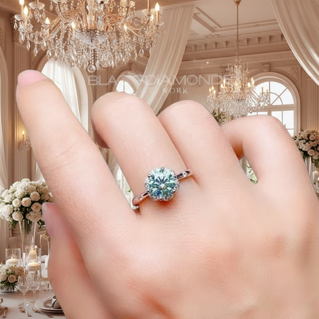 Crackling 1.0 Ct Diamond Engagement Ring-Black Diamonds New York