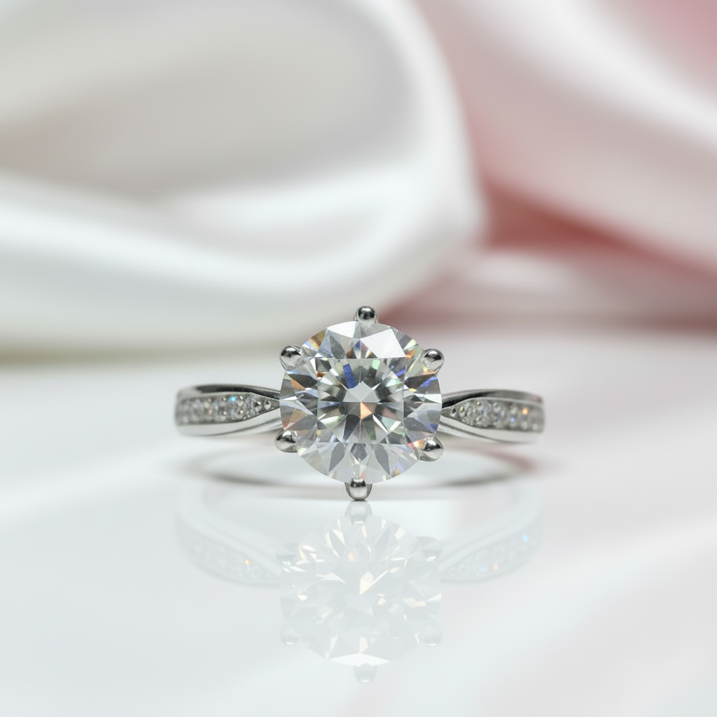 1.0 Ct Round Cut Diamond Option Engagement Ring-Black Diamonds New York