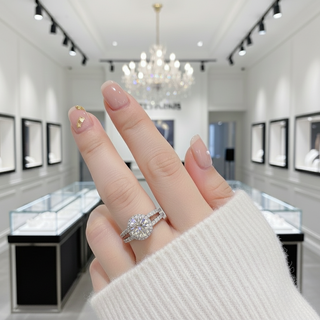 2 Carat Round Cut Diamond Split Shank Engagement Ring-Black Diamonds New York