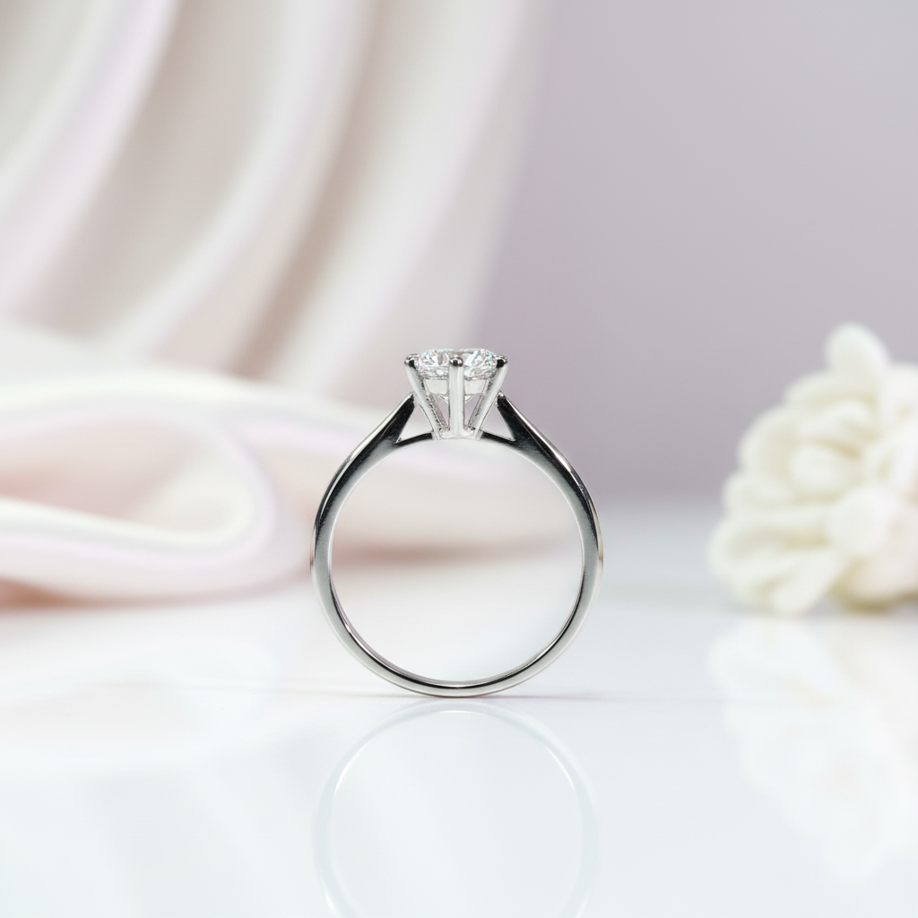 3.0 Ct Round Cut D Color Diamond Option Engagement Ring-Black Diamonds New York