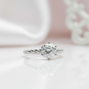 1.0 Ct Round Cut Diamond Option Creative Rope Shape Engagement Ring-Black Diamonds New York