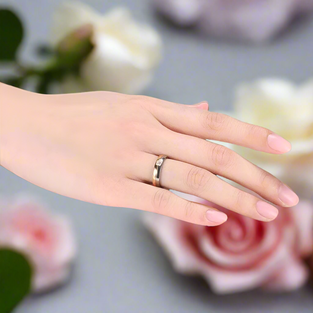 4mm Titanium Wedding Band with Diamond-Black Diamonds New York