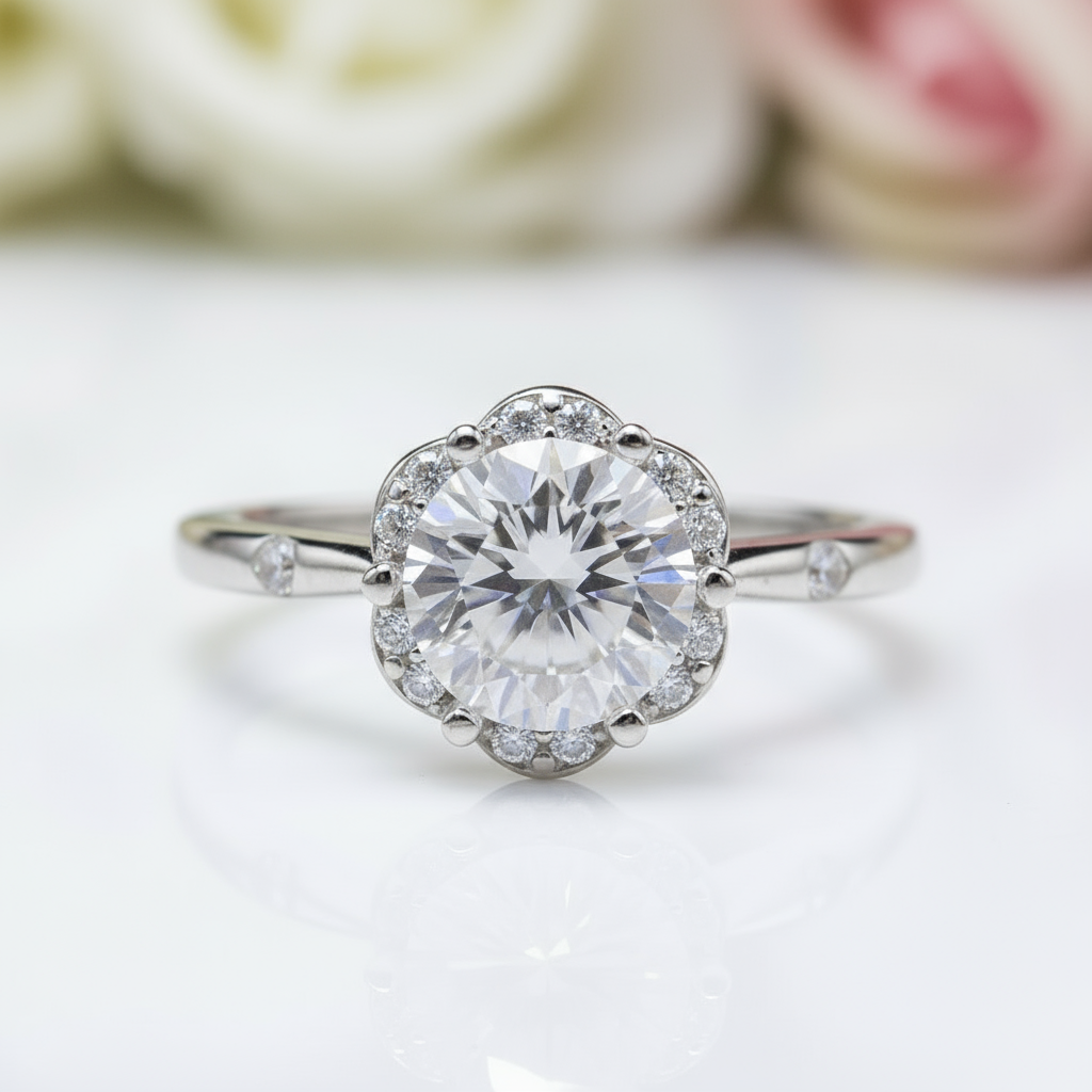 Crackling 1.0 Ct Diamond Engagement Ring-Black Diamonds New York