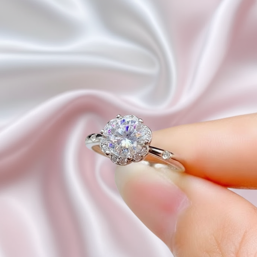 Crackling 1.0 Ct Diamond Engagement Ring-Black Diamonds New York