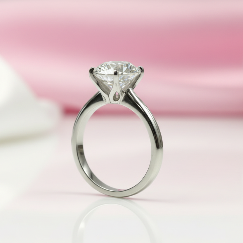 2.0 Ct Round Cut Diamond Option Classic Six Claws Engagement Ring-Black Diamonds New York