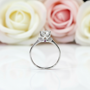 1.0 Ct Round Cut Diamond Love Crown Engagement Ring-Black Diamonds New York