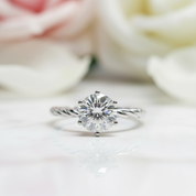 1.0 Ct Round Cut Diamond Creative Rope Shape Engagement Ring-Black Diamonds New York