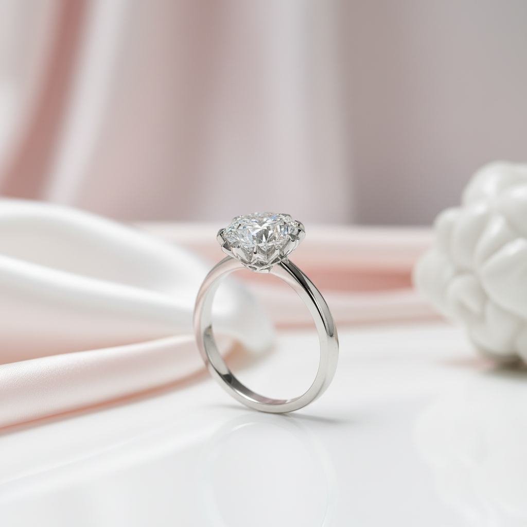 1.0 Ct 6.5mm Round Cut Diamond Option Snowflake Engagement Ring-Black Diamonds New York