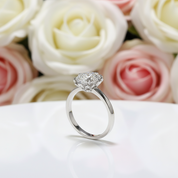 1.0 Ct 6.5mm Round Cut Diamond Snowflake Engagement Ring-Black Diamonds New York