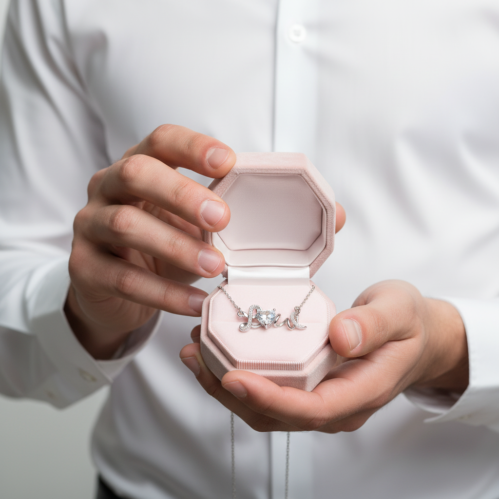 Diamond Option Love Shaped Pendant Necklace-Black Diamonds New York