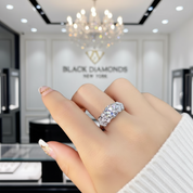 8*8mm Crackling Diamond Engagement Ring-Black Diamonds New York