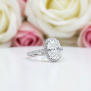 2.0 Ct Excellent Oval Cut Sparkling Diamond Engagement Ring-Black Diamonds New York