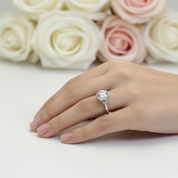 1.0 Ct Round Cut Diamond Love Crown Engagement Ring-Black Diamonds New York