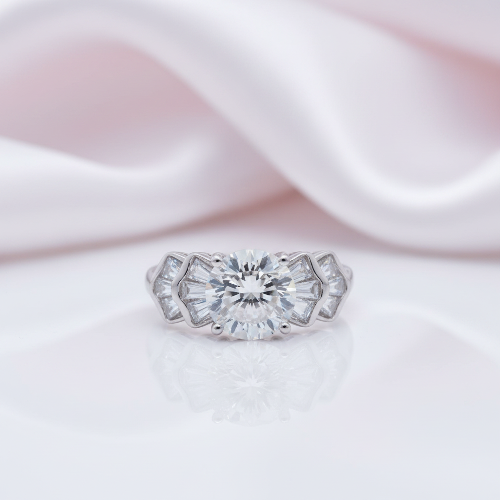 8*8mm Crackling Diamond Option Engagement Ring-Black Diamonds New York