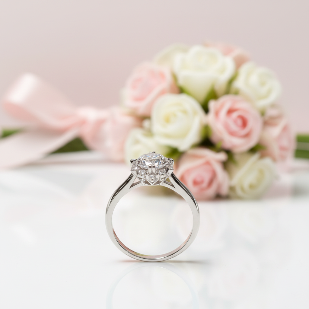 1.0 Ct Round Cut Diamond Option 8 Heart Claws Engagement Ring-Black Diamonds New York