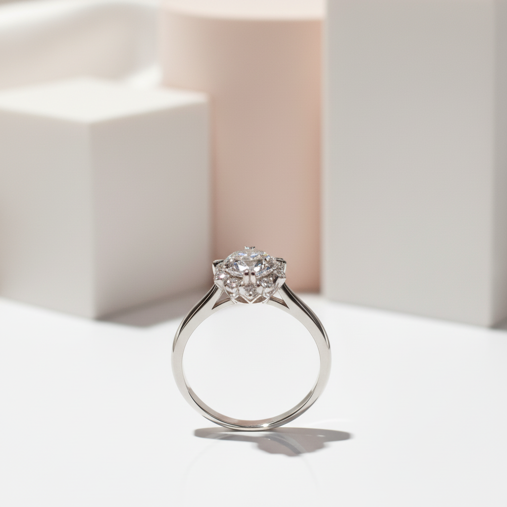 1.0 Ct Round Cut Diamond 8 Heart Claws Engagement Ring-Black Diamonds New York