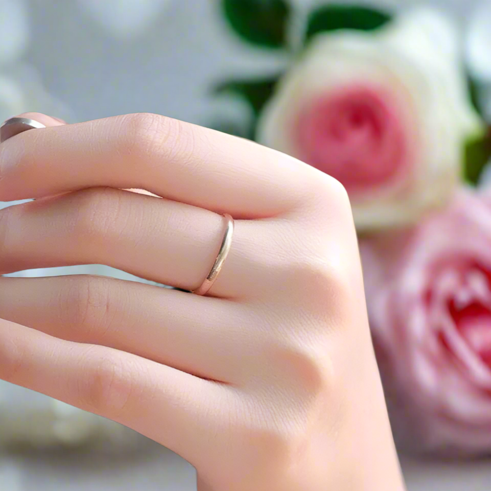 Simple 2mm Women's Wedding Band-Black Diamonds New York