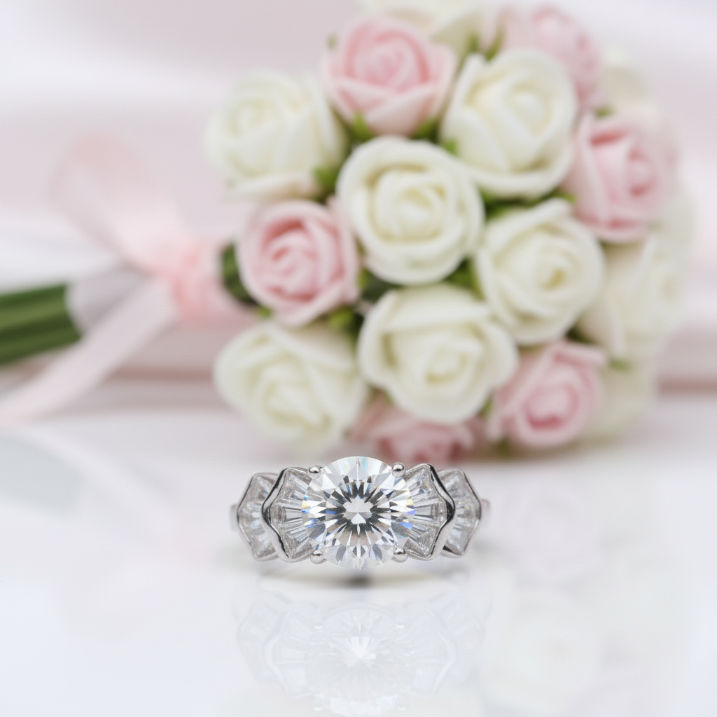 8*8mm Crackling Diamond Option Engagement Ring-Black Diamonds New York