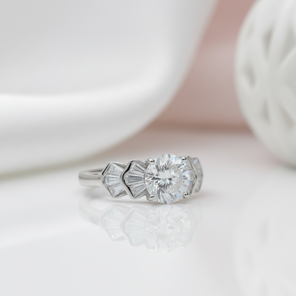 8*8mm Crackling Diamond Option Engagement Ring-Black Diamonds New York