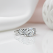 8*8mm Crackling Diamond Option Engagement Ring-Black Diamonds New York