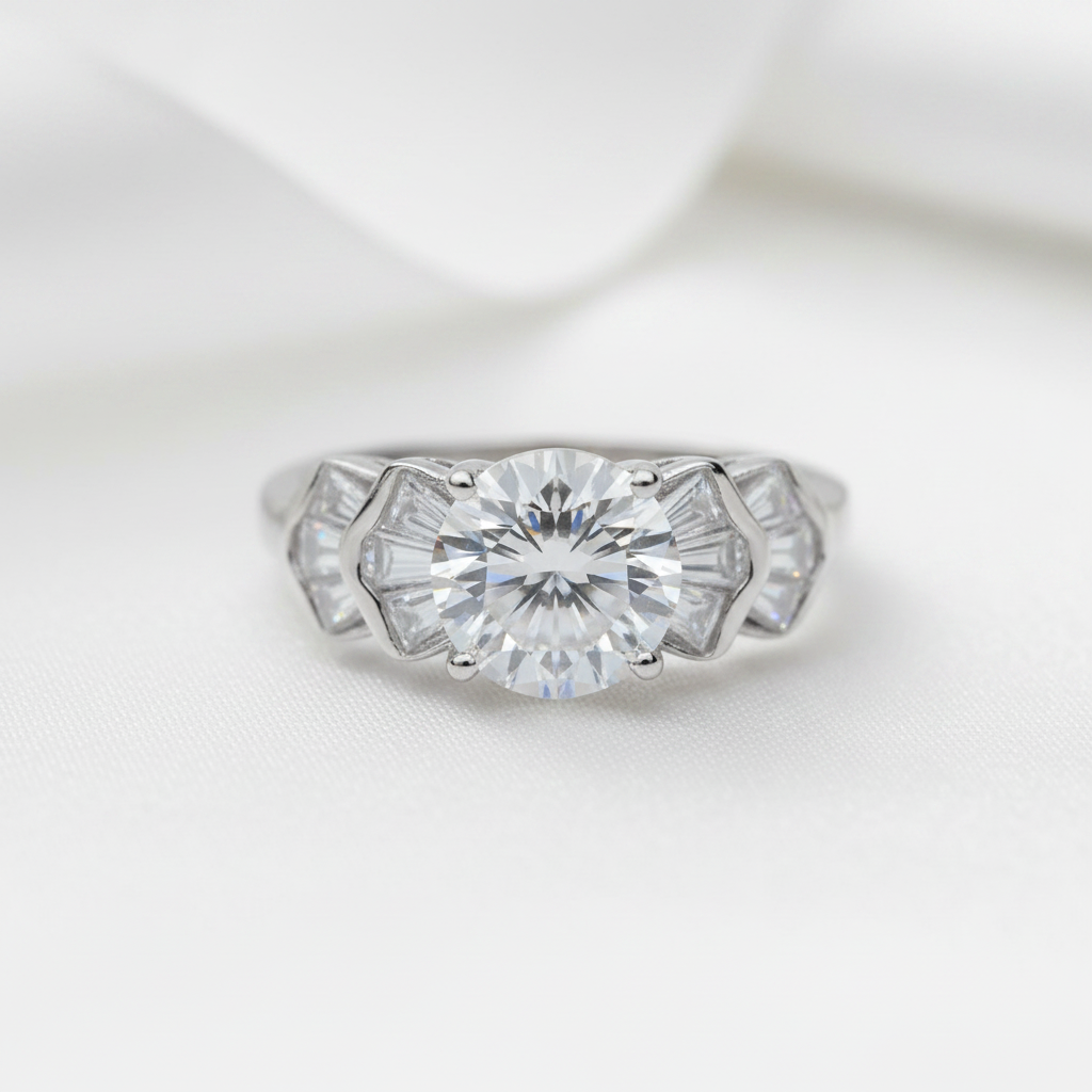 8*8mm Crackling Diamond Option Engagement Ring-Black Diamonds New York