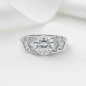 8*8mm Crackling Diamond Option Engagement Ring-Black Diamonds New York