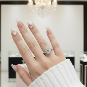 1.0 Ct Round Cut Diamond Rose Bud Engagement Ring-Black Diamonds New York