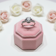 1.0 Ct Round Cut Diamond Rose Bud Engagement Ring-Black Diamonds New York