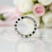 1.0 Ct Round Cut D Color Diamond Option Honeycomb Shape Wedding Band-Black Diamonds New York